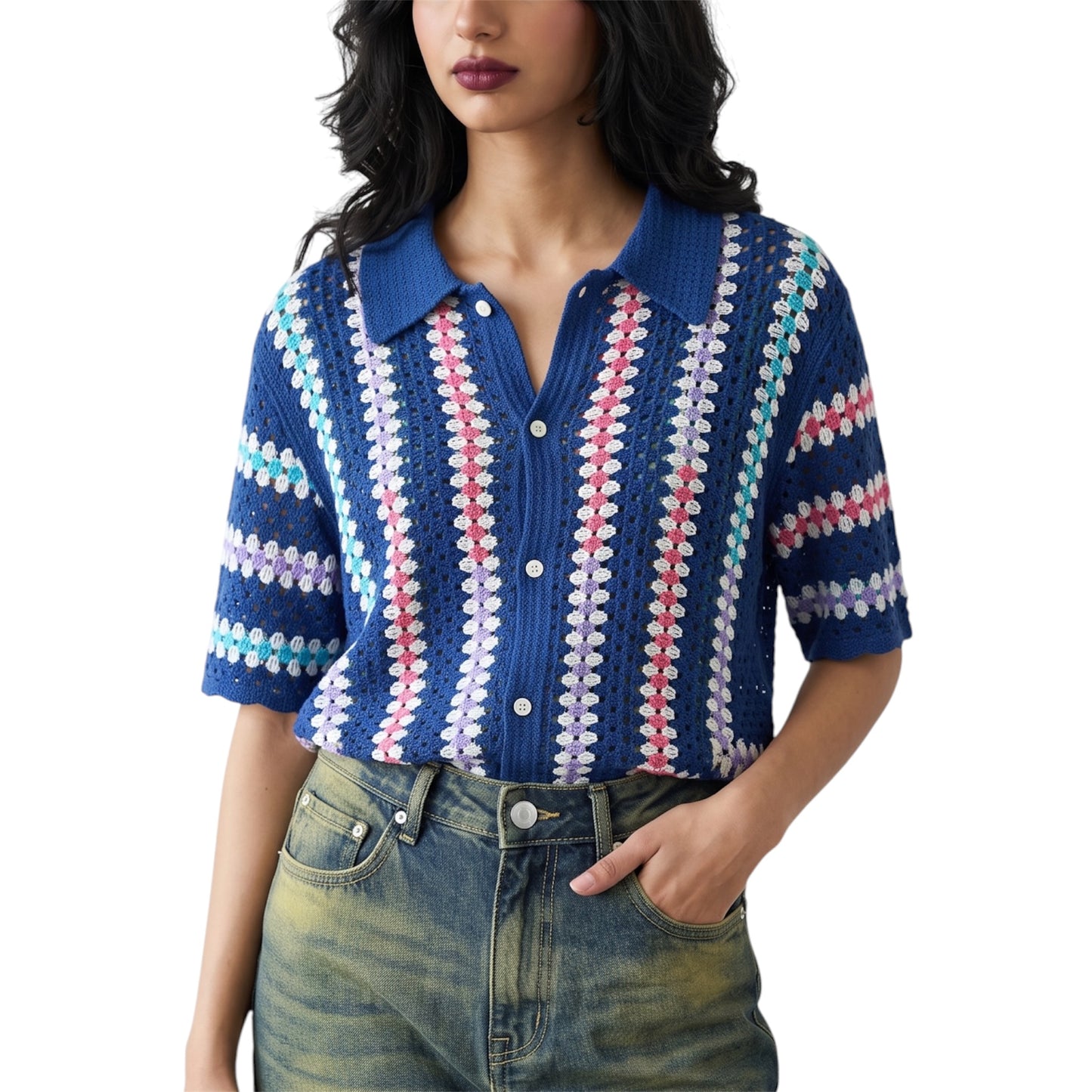 Sea Breeze Crochet Shirt