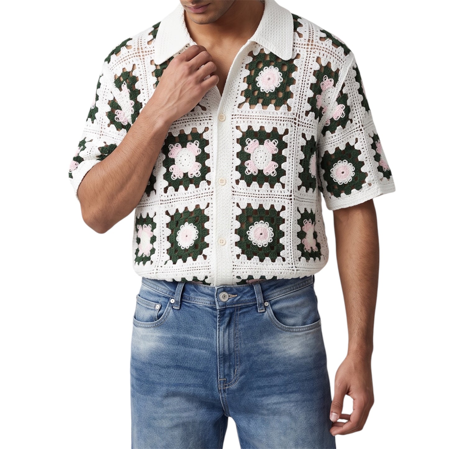 Granny Square Crochet Shirt