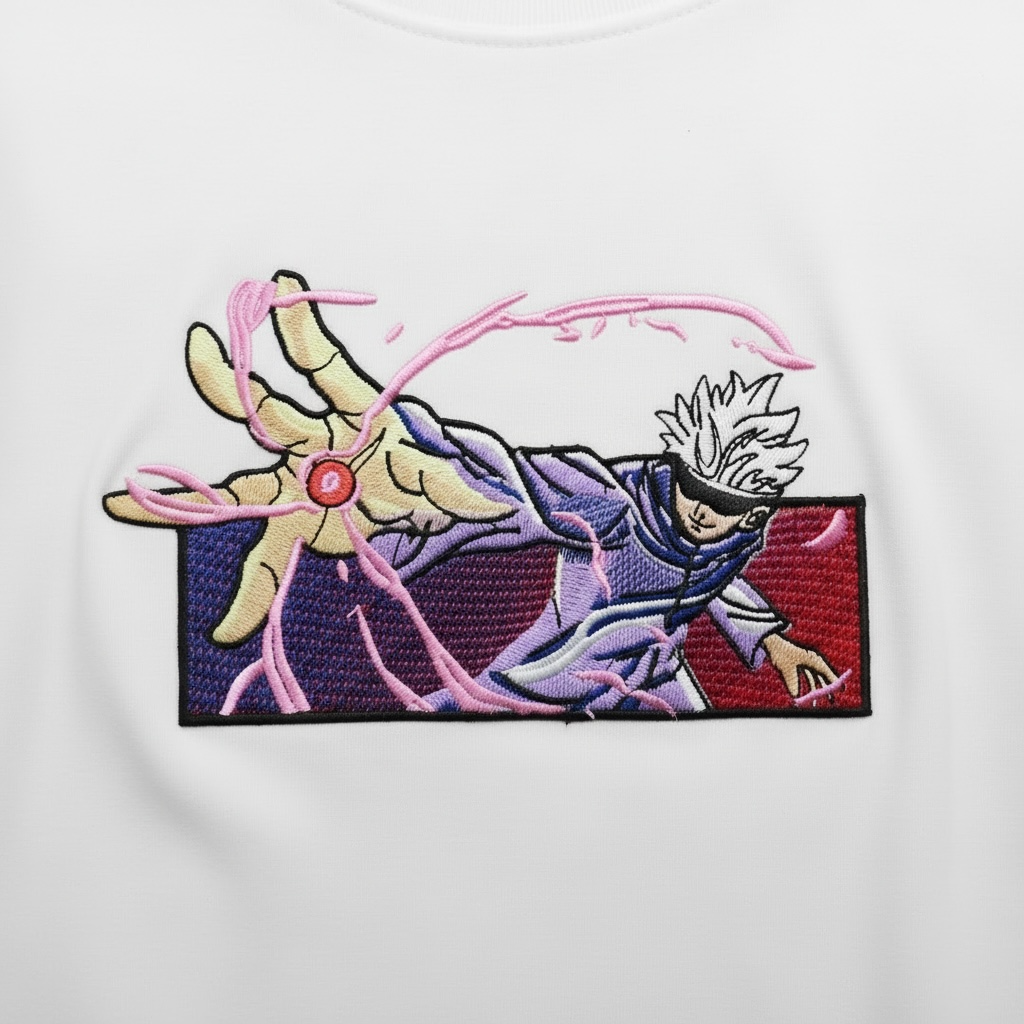 Embroidered Gojo Satoru Anime t-shirt