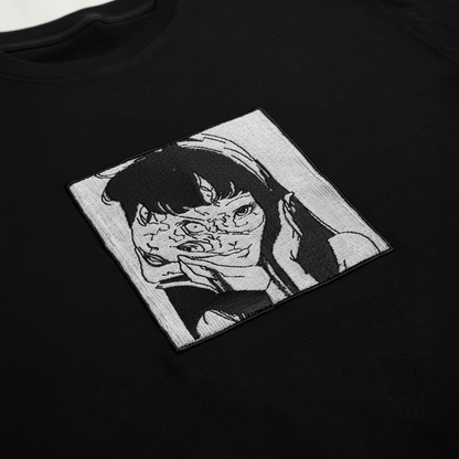 Embroidered Junji Ito Maniac Anime Black t-shirt