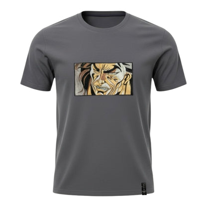 Embroidered Yujiro Hanma Grey t-shirt