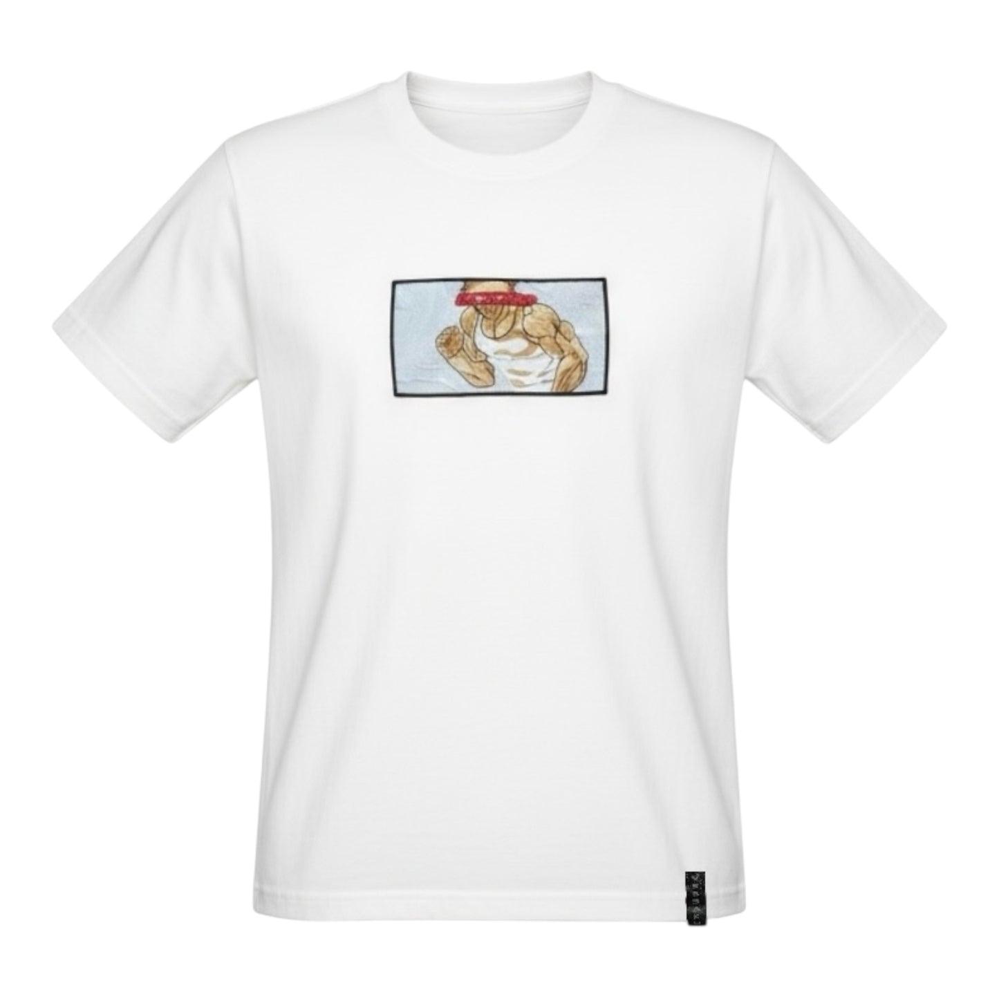 Embroidered Baki Anime White t-shirt