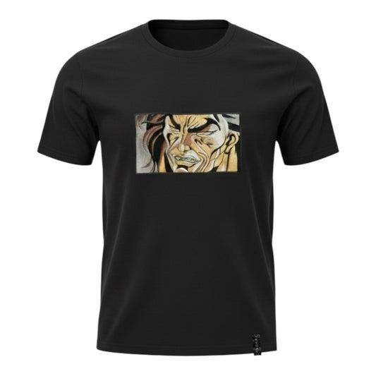 Embroidered Yujiro Hanma Black t-shirt