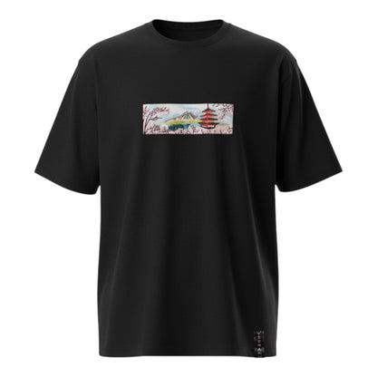 Embroidered Japanese Blossom Black t-shirt