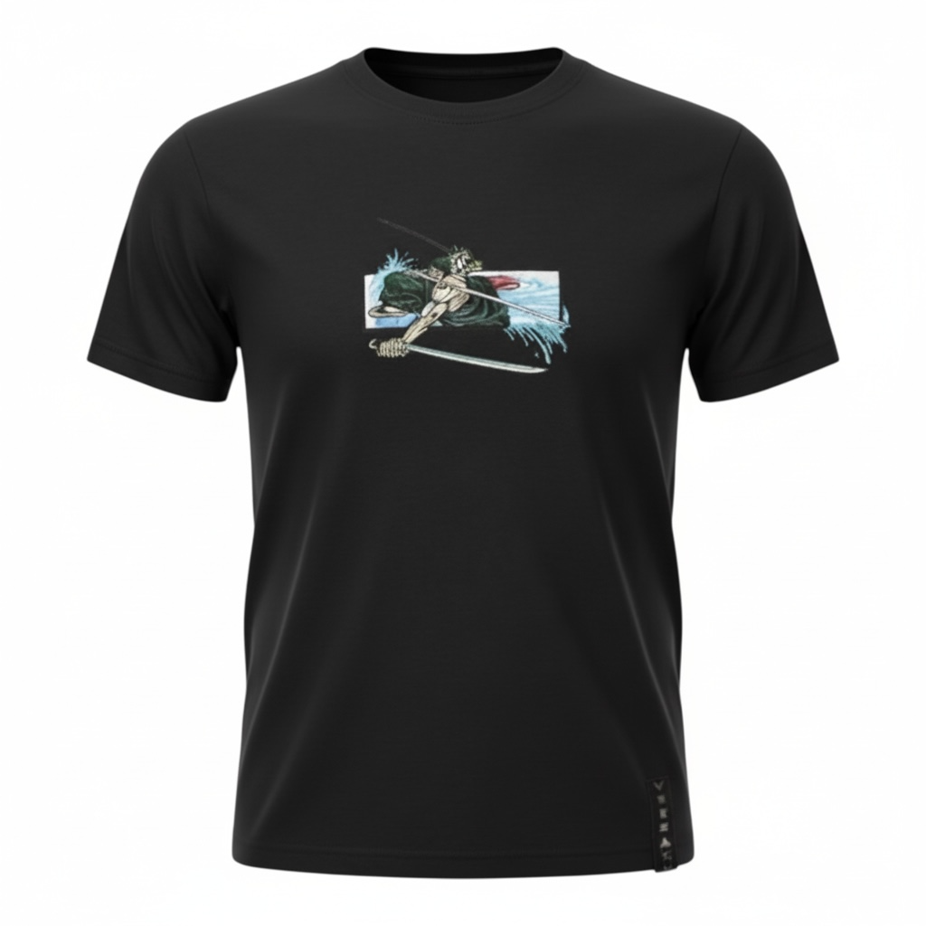 Embroidered Zoro Anime Black t-shirt