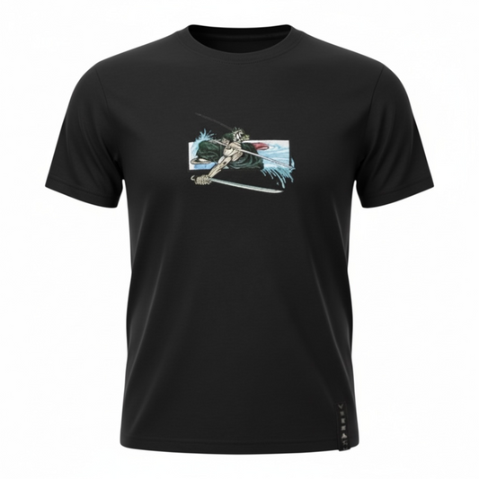 Embroidered Zoro Anime Black t-shirt