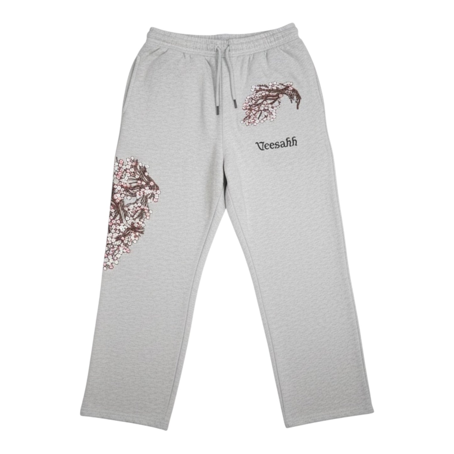 Unisex Cherry Blossom Trousers -Grey
