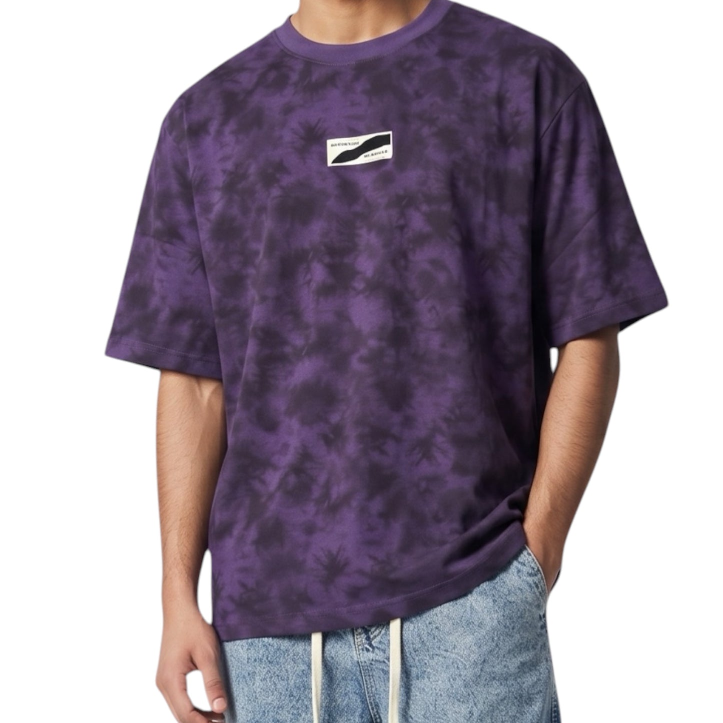 Purple Tie-Dye Boxy oversized T-Shirt