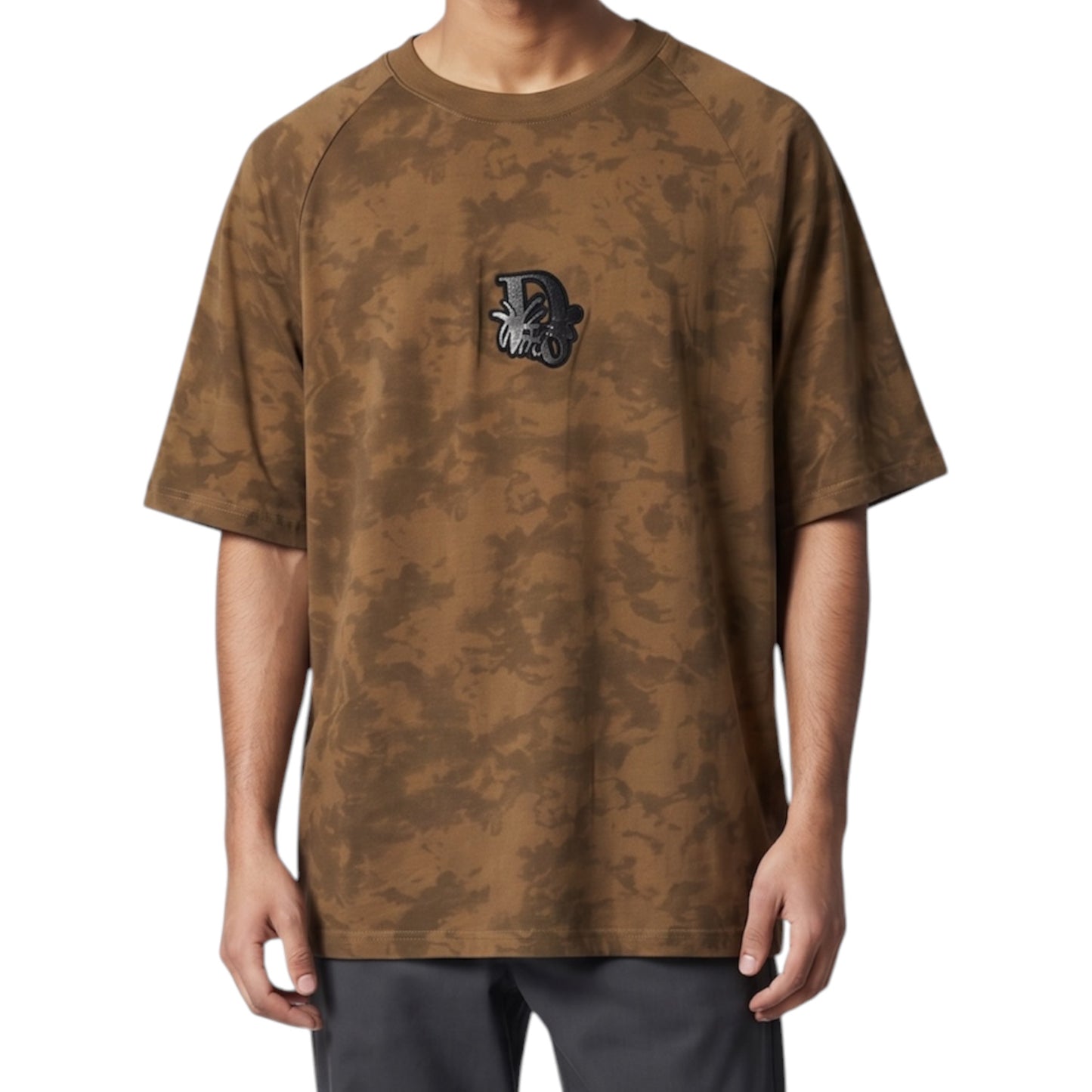 Embroidered Patch Earth Tone -Oversized Raglan Tshirt