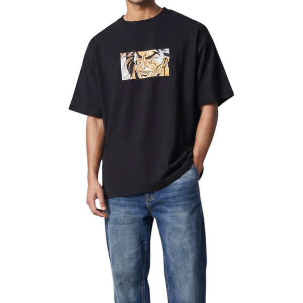 Embroidered Yujiro Hanma Black t-shirt