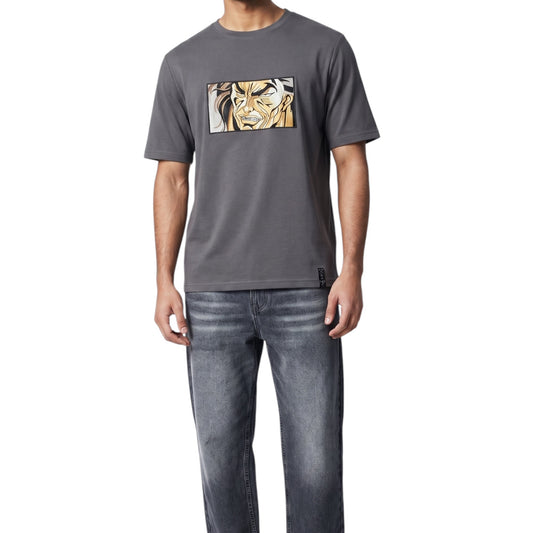 Embroidered Yujiro Hanma Grey t-shirt