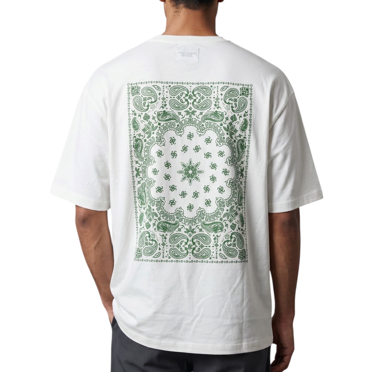 Green Bandana Graphic White -T shirt