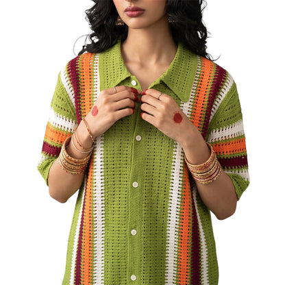 Olive & Citrus Crochet Shirt